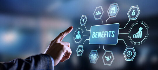 Internet, business, Technology and network concept.Employee benefits help to get the best human...