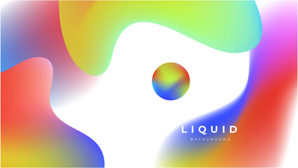 Modern colorful vivid vibrant gradient liquid fluid abstract background with blob shapes