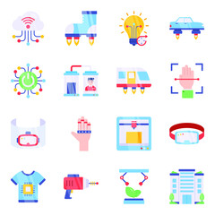 Pack of Ai Technology Flat Icons
