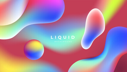 Modern colorful vivid vibrant gradient liquid fluid abstract background with blob shapes