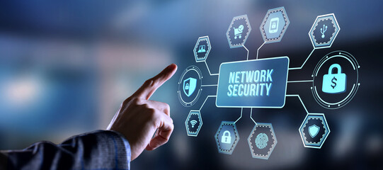Internet, business, Technology and network concept. Cyber security data protection business...