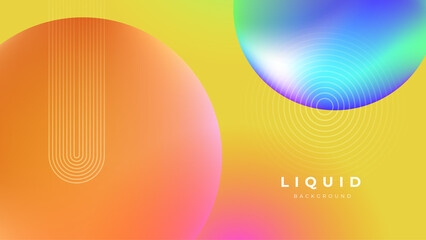 Modern colorful vivid vibrant gradient liquid fluid abstract background with blob shapes