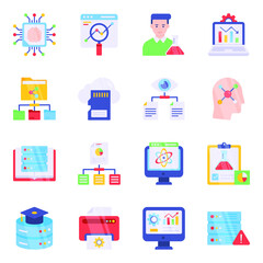 Pack of Data and Networking Flat Icons

