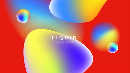 Modern colorful vivid vibrant gradient liquid fluid abstract background with blob shapes