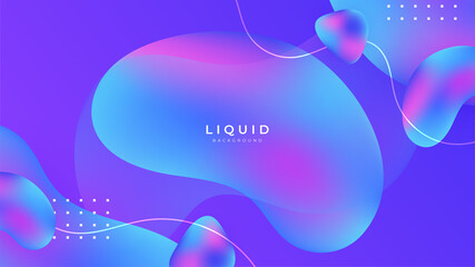 Modern colorful vivid vibrant gradient liquid fluid abstract background with blob shapes