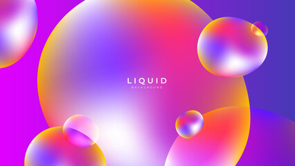 Modern colorful vivid vibrant gradient liquid fluid abstract background with blob shapes