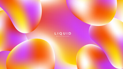 Modern colorful vivid vibrant gradient liquid fluid abstract background with blob shapes