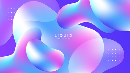 Modern colorful vivid vibrant gradient liquid fluid abstract background with blob shapes
