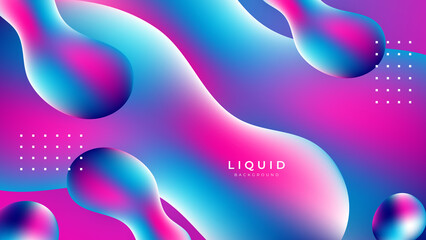 Modern colorful vivid vibrant gradient liquid fluid abstract background with blob shapes
