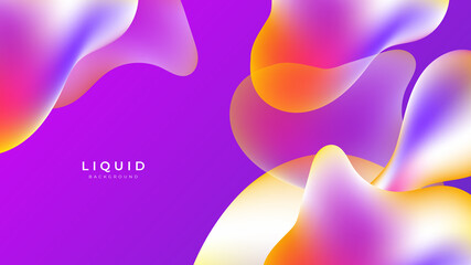 Modern colorful vivid vibrant gradient liquid fluid abstract background with blob shapes