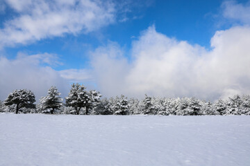 Old City of Mentese Mugla, Turkey with snow