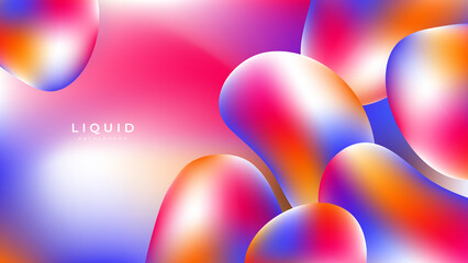 Modern colorful vivid vibrant gradient liquid fluid abstract background with blob shapes