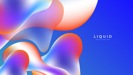 Modern colorful vivid vibrant gradient liquid fluid abstract background with blob shapes