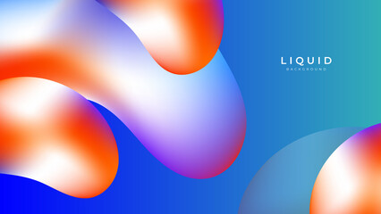 Modern colorful vivid vibrant gradient liquid fluid abstract background with blob shapes