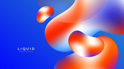 Modern colorful vivid vibrant gradient liquid fluid abstract background with blob shapes