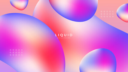 Modern colorful vivid vibrant gradient liquid fluid abstract background with blob shapes