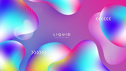 Modern colorful vivid vibrant gradient liquid fluid abstract background with blob shapes