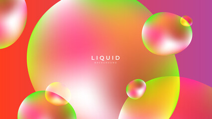 Modern colorful vivid vibrant gradient liquid fluid abstract background with blob shapes