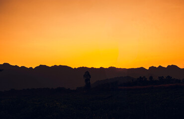 Obraz na płótnie Canvas Mountain valley during sunrise natural summer landscape