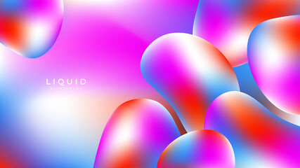 Modern colorful vivid vibrant gradient liquid fluid abstract background with blob shapes