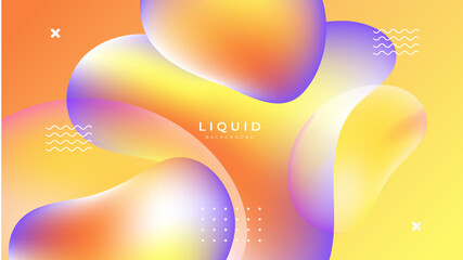 Modern colorful vivid vibrant gradient liquid fluid abstract background with blob shapes