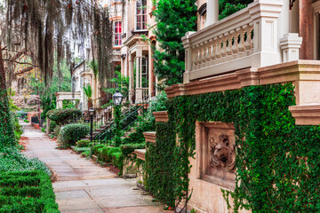 Fototapeta Savannah, Georgia, USA Historic Sidewalks obraz