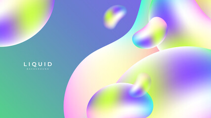 Modern colorful vivid vibrant gradient liquid fluid abstract background with blob shapes