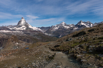 View of the Matterhorn Mountain at the Wallis near Zermatt, Switzerland 