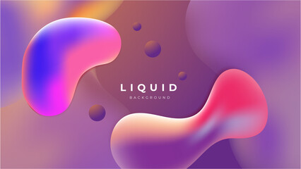 Modern colorful vivid vibrant gradient liquid fluid abstract background with blob shapes