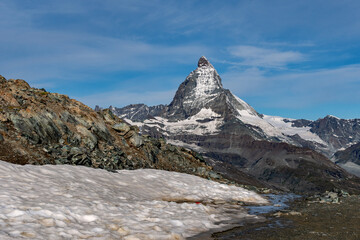 View of the Matterhorn Mountain at the Wallis near Zermatt, Switzerland 