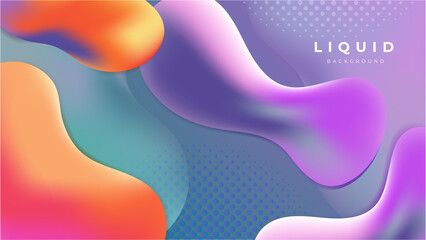 Modern colorful vivid vibrant gradient liquid fluid abstract background with blob shapes