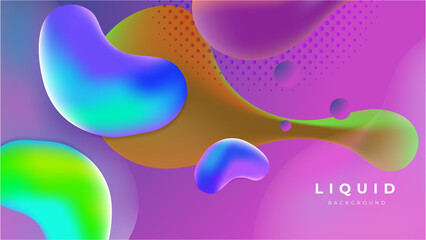 Modern colorful vivid vibrant gradient liquid fluid abstract background with blob shapes