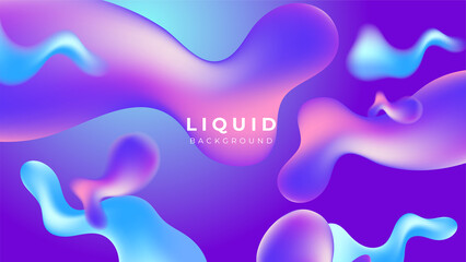 Modern colorful vivid vibrant gradient liquid fluid abstract background with blob shapes
