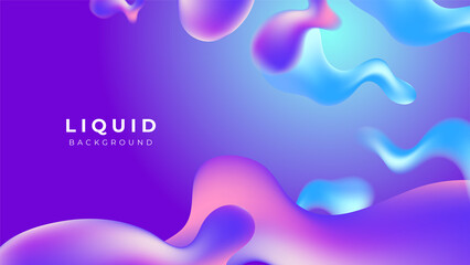 Modern colorful vivid vibrant gradient liquid fluid abstract background with blob shapes