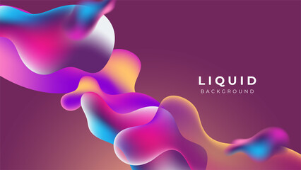 Modern colorful vivid vibrant gradient liquid fluid abstract background with blob shapes