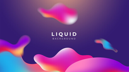 Modern colorful vivid vibrant gradient liquid fluid abstract background with blob shapes