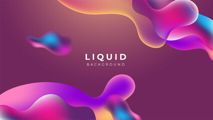 Modern colorful vivid vibrant gradient liquid fluid abstract background with blob shapes