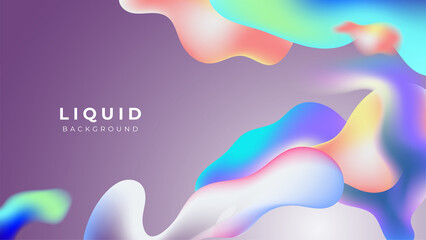 Modern colorful vivid vibrant gradient liquid fluid abstract background with blob shapes