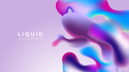 Modern colorful vivid vibrant gradient liquid fluid abstract background with blob shapes