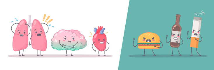 Human Organs Characters Compositions