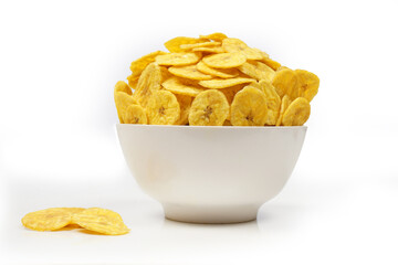 Banana chips are dried, generally crispy slices of bananas. They can be covered with sugar or honey...