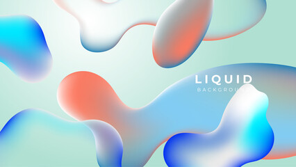 Modern colorful vivid vibrant gradient liquid fluid abstract background with blob shapes