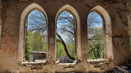 window in the ruined church