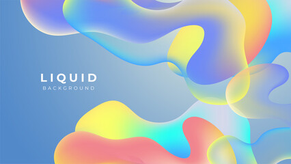 Obraz na płótnie Canvas Modern colorful vivid vibrant gradient liquid fluid abstract background with blob shapes