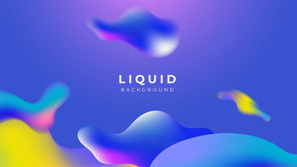 Modern colorful vivid vibrant gradient liquid fluid abstract background with blob shapes