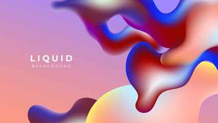 Modern colorful vivid vibrant gradient liquid fluid abstract background with blob shapes