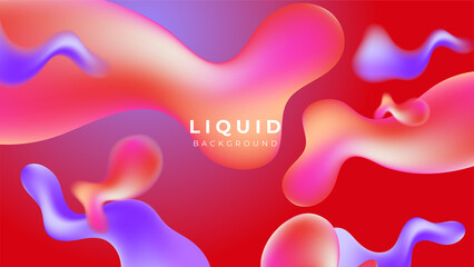 Modern colorful vivid vibrant gradient liquid fluid abstract background with blob shapes