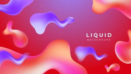 Modern colorful vivid vibrant gradient liquid fluid abstract background with blob shapes