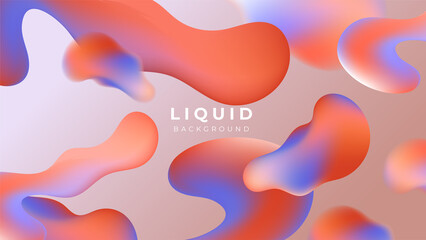 Fototapeta na wymiar Modern colorful vivid vibrant gradient liquid fluid abstract background with blob shapes