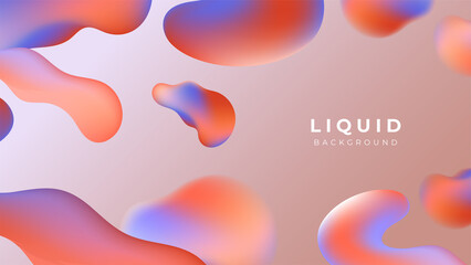 Modern colorful vivid vibrant gradient liquid fluid abstract background with blob shapes